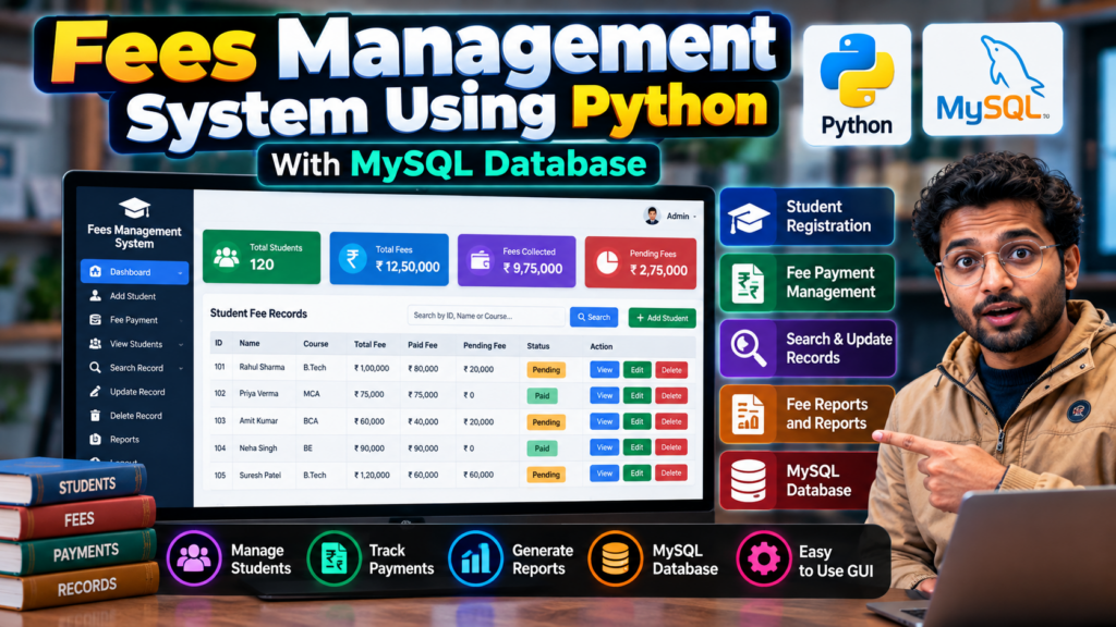 Fees Management System Using Python with MySQL Database