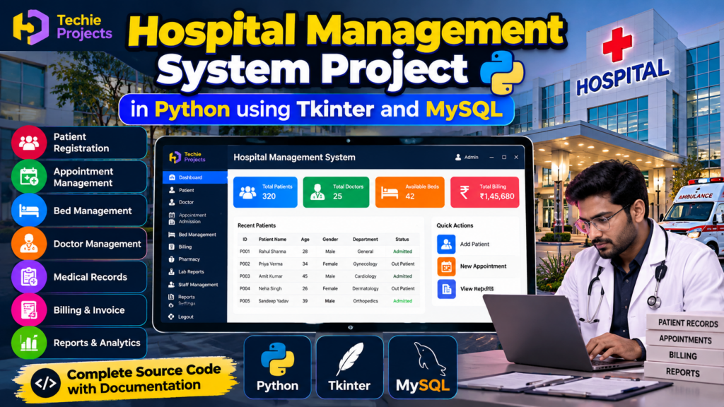 Hospital management system project in Python using Tkinter and MySQL