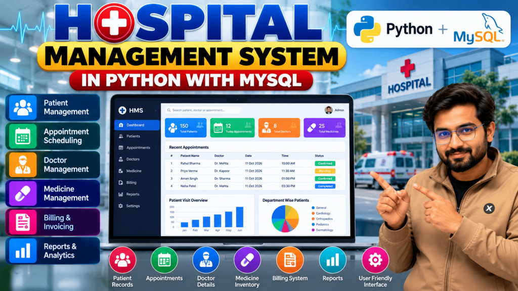Hospital management system project in Python with MySQL database