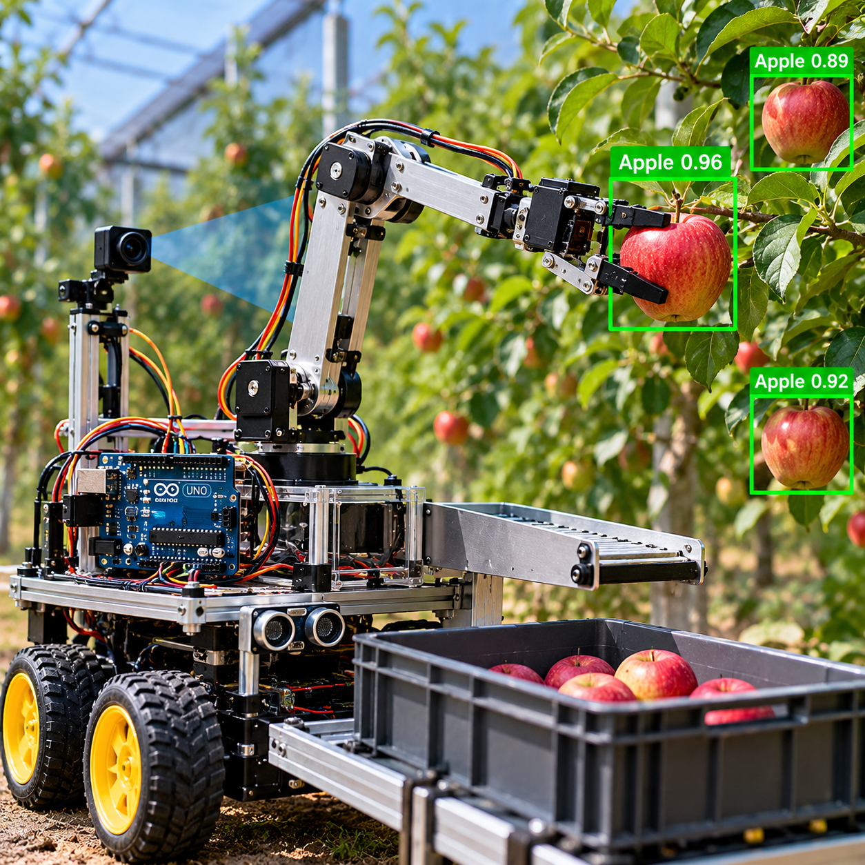 AI-based apple detection and robotic harvesting project